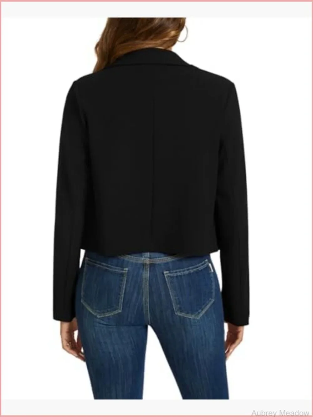 Cropped Blazer Women Casual Long Sleeve Open Front Jacket Work Office Blazer